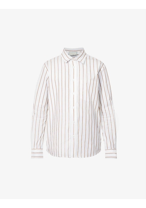Inside Out striped cotton-blend shirt