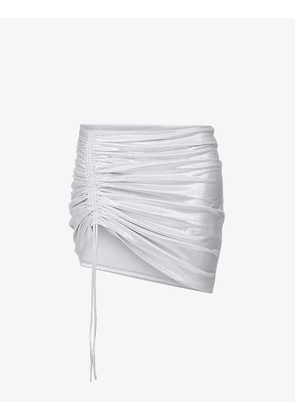Margaritta metallic stretch-woven mini skirt