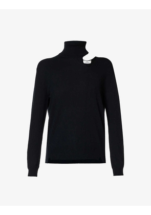 Oyster cut-out cashmere jumper