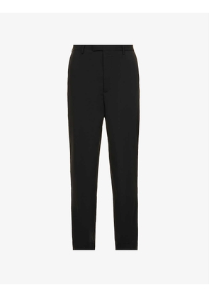 Classic pleated relaxed-fit straight-leg wool trousers