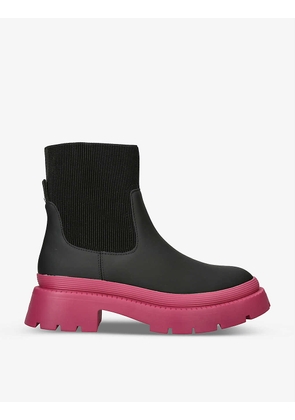 Splash chunky-soled rubber ankle boots