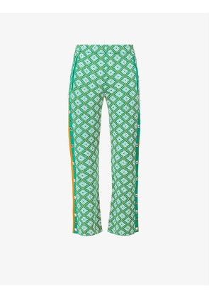 Kibo geometric-print knitted trousers