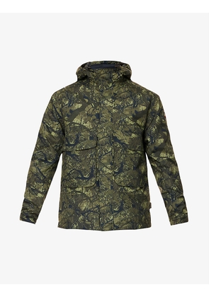Firewood camouflage-print funnel-neck shell jacket
