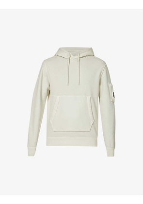 Lens-embellished relaxed-fit cotton-jersey hoody