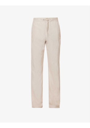 Mendes straight-leg mid-rise stretch linen-blend trousers