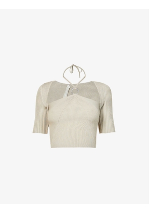 Brynne halter-neck stretch-knit top
