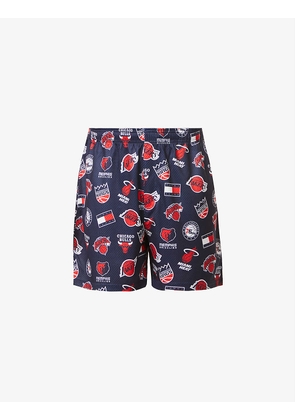 Brand-print relaxed-fit woven shorts