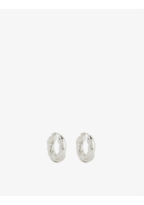Twisted sterling-silver hoop earrings