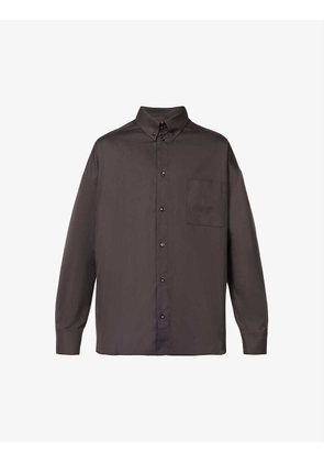 Button-down collar oversized-fit cotton-poplin shirt