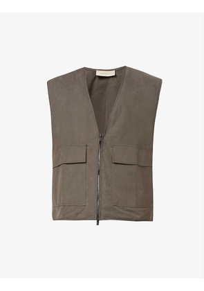 ESSENTIALS oversized cotton-blend work vest