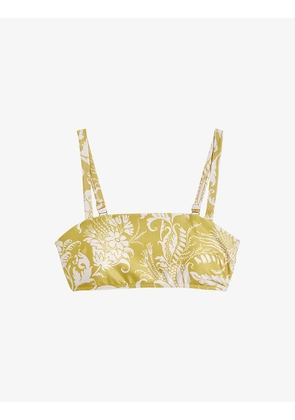 Rasmine floral print stretch-woven bikini top