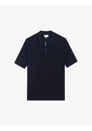 Bali basket-weave half-zip cotton polo shirt