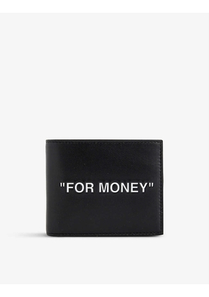 Quote leather bi-fold wallet