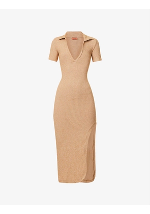 Spencer ribbed stretch-woven midi dress