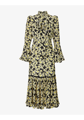 Goldie Carnaby floral-print crepe maxi dress