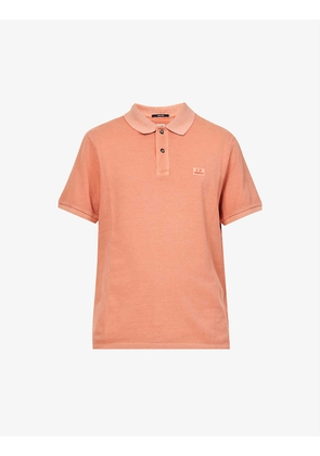 Brand-embroidered relaxed-fit cotton-piqué polo shirt