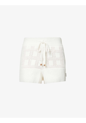 Lyre cotton-crochet shorts