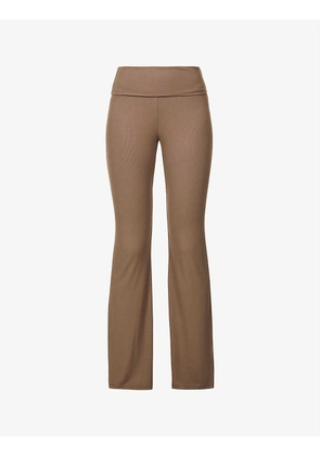 Soft Lounge foldover stretch-woven trousers