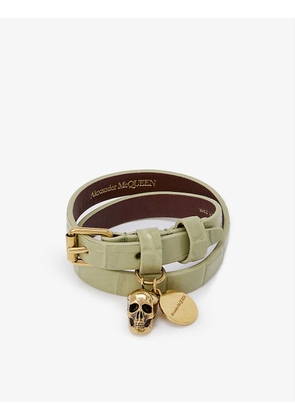 Skull leather bracelet