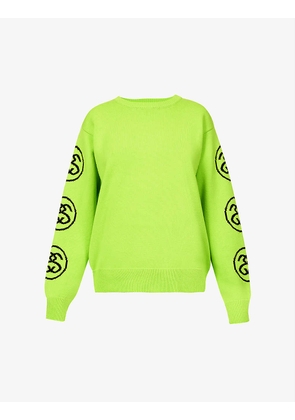 Link logo-print cotton-knit jumper