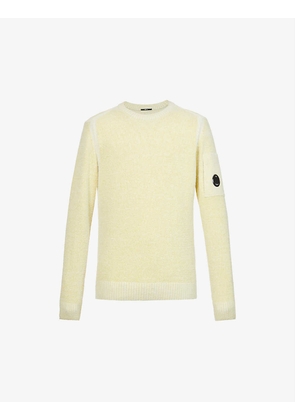 Lens-detail relaxed-fit woven jumper