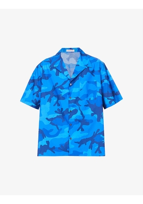 Camouflage-print relaxed-fit cotton-poplin shirt
