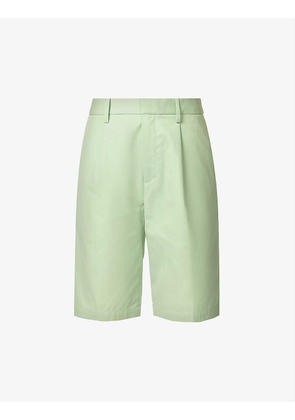 Tailored mid-rise organic cotton shorts