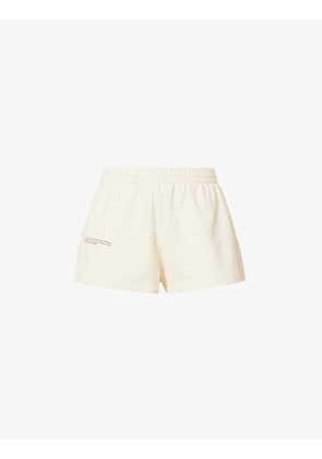 Text-print mid-rise cotton-jersey shorts
