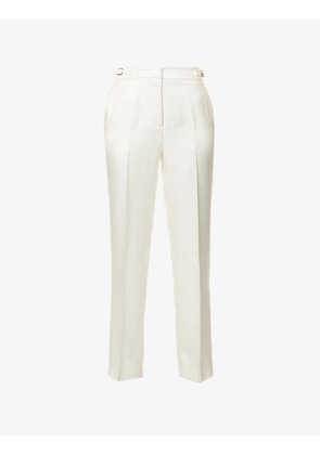 Delon tapered mid-rise silk trousers