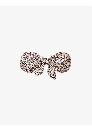 Animale leopard-print knotted bikini top