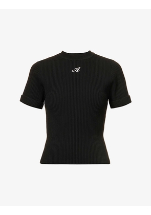 Honour logo-embroidered stretch-woven top