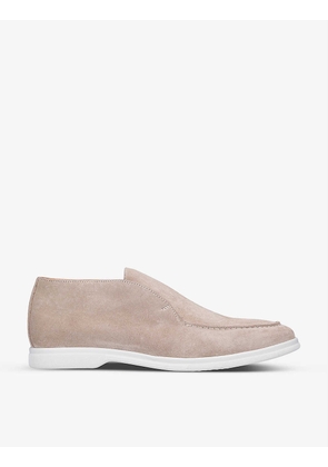 Slip-on contrast sole suede ankle boots