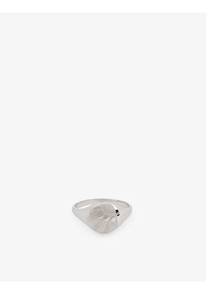 Meridian sun-engraved sterling silver ring