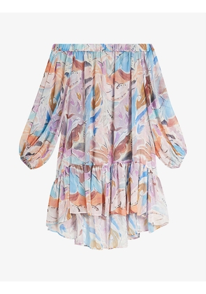 Junyper graphic-print woven cover up