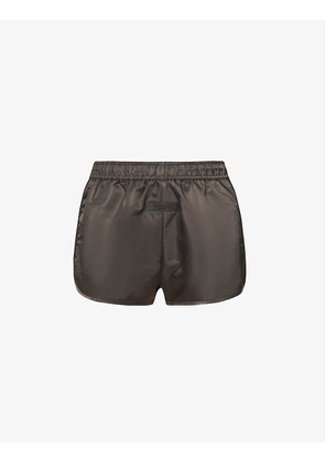 ESSENTIALS mid-rise brand-patch shell shorts