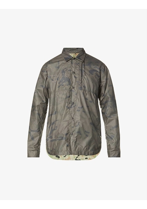 Camouflage-print relaxed-fit woven shirt