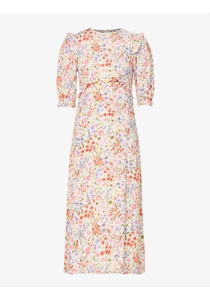 Felicia floral-pattern woven midi dress