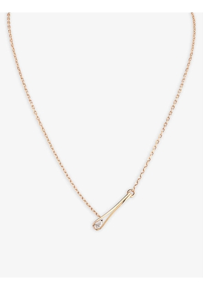 Serti Inversé 18ct rose-gold and 0.3ct diamond pendant necklace