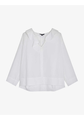 Martine ruffled-collar cotton shirt