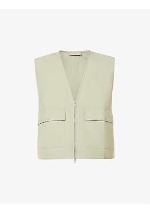 ESSENTIALS Brand-tab oversized cotton-blend jacket