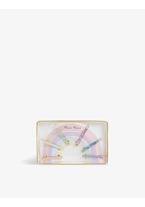 Glitter rainbow hair clips set of six