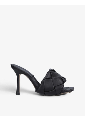 Lido Intrecciato-woven leather heeled mules