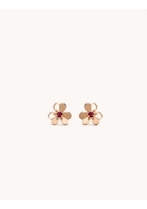 Frivole mini 18ct rose-gold and 0.14ct round-cut ruby stud earrings