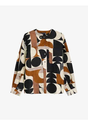 Philo abstract-print silk shirt