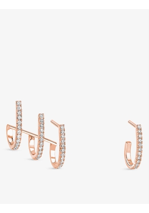 Gatsby 18ct rose-gold and diamond earrings