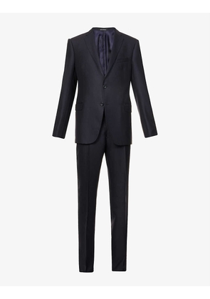 Single-breasted padded-shoulder slim-fit woven suit