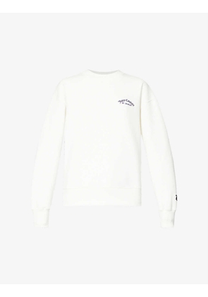 Brand-embroidered woven sweatshirt