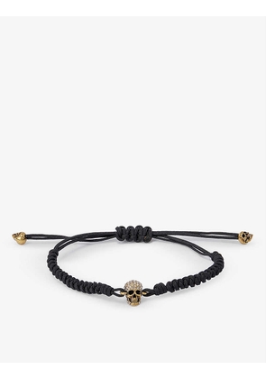 Skull brass and cotton rope bracelet