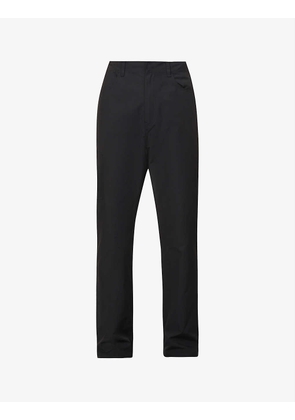 Five-pocket regular-fit mid-rise woven trousers
