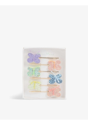 Butterfly hair slides set of six